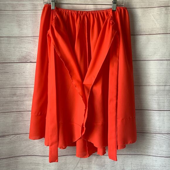 Bright Coral Pink Swimsuit Cover Up Skirt Elastic Tie Waist Size XXL - Picture 11 of 16